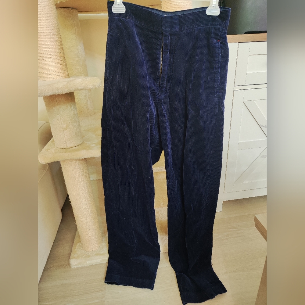 Uniqlo× InesDeLaFressange Velvet Navy Corduroy Pants